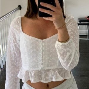 Long sleeve puff sleeve top